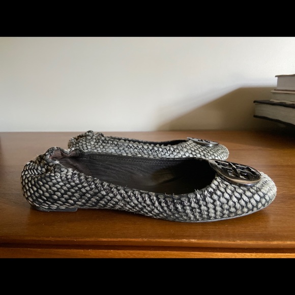 Tory Burch Reva Pony Hair Snakeskin Pattern Ballet Flats sz.6.5 - Picture 4 of 9